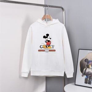 Gucci White Hoodie with Mickey Mouse Graphic